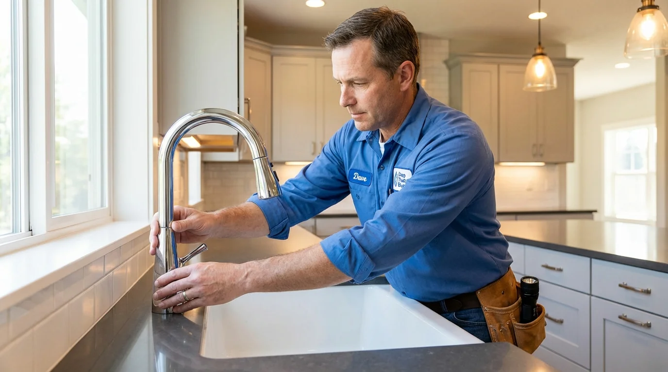 Kitchen faucet installation by Johns Plumbing LLC in Hesston